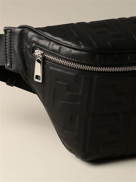 fendi 7va434|Fendi Men's Black Nappa Leather Belt Bag 7VA434.